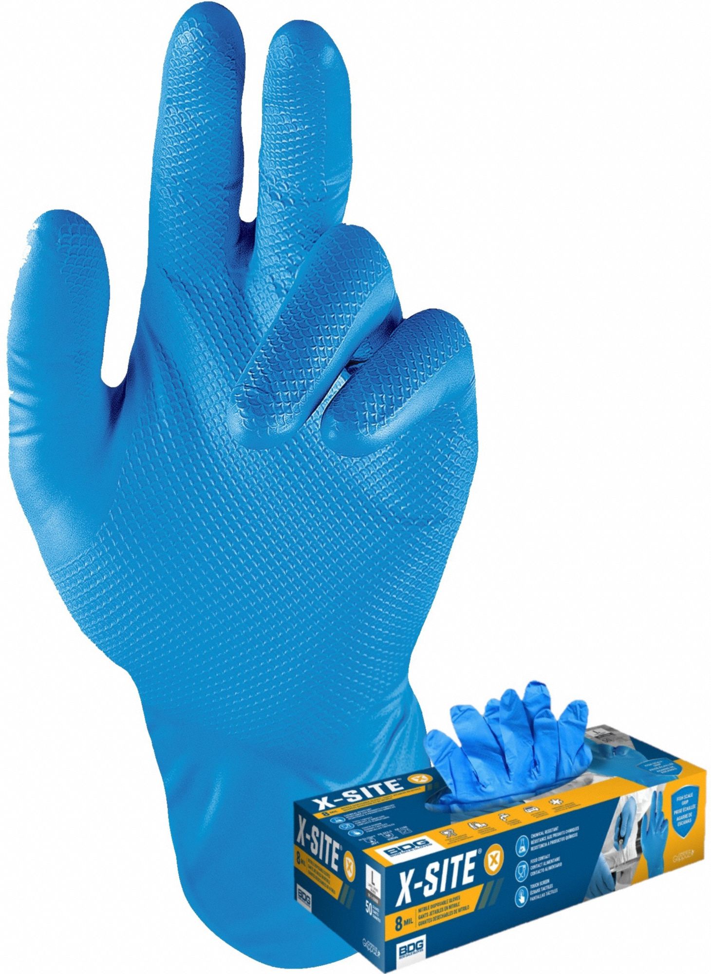 Disposable Gloves, 2XL Glove Size, PK50
