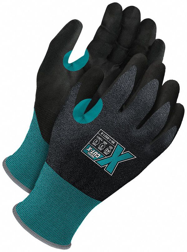 Knit Gloves: 2XL ( 11 ), ANSI Cut Level A2, Palm, Dipped, Polyurethane, HPPE ( 21 ga ), 1 PR