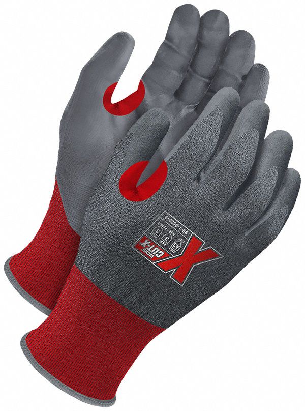 Coated Gloves: 2XL ( 11 ), ANSI Cut Level A3, Palm, Dipped, Nitrile, Sandy, Silicone-Free, 1 PR