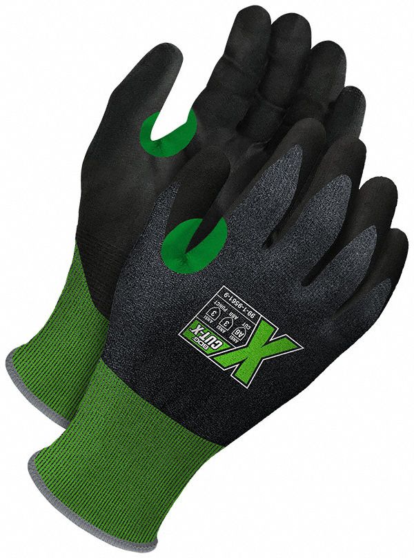 Coated Gloves: 2XL ( 11 ), ANSI Cut Level A6, Palm, Dipped, Polyurethane, Smooth, 1 PR