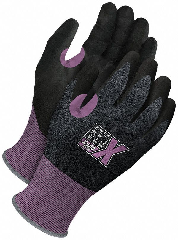 Coated Gloves: 2XL ( 11 ), ANSI Cut Level A8, Palm, Dipped, Polyurethane, Smooth, 1 PR
