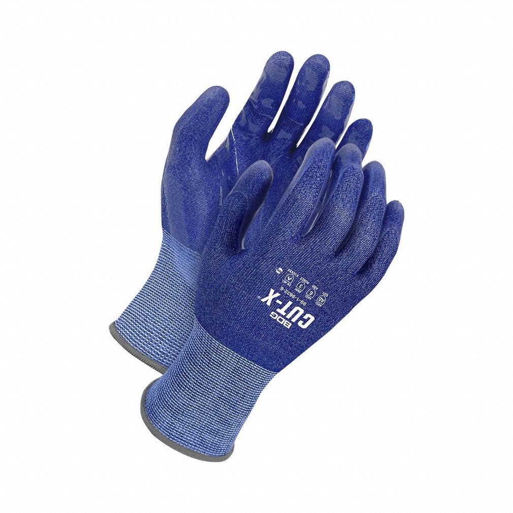 Knit Gloves: 2XL ( 11 ), ANSI Cut Level A9, Palm, Dipped, Silicone, HPPE ( 18 ga ), Smooth, 1 PR