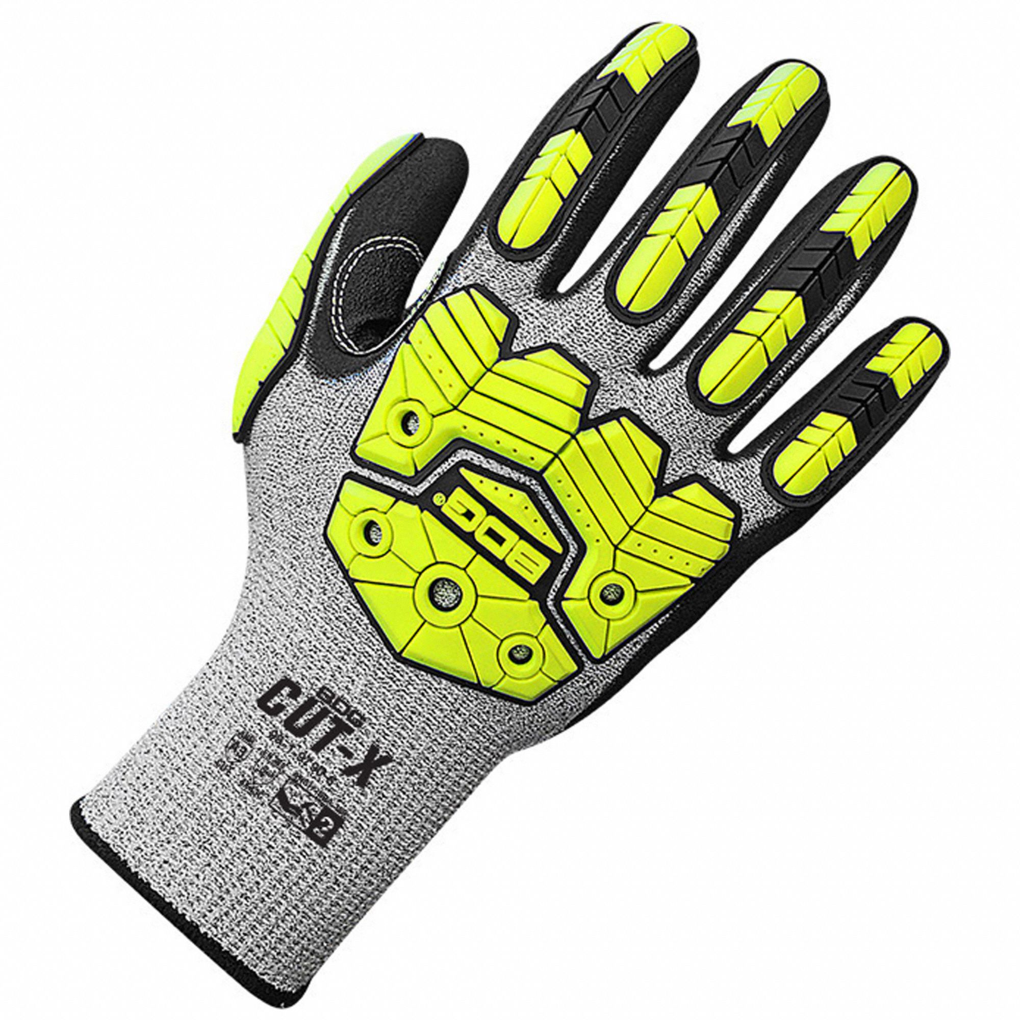 GANTS RÉSIST COUPURES/AUX CHOCS,CAL 13,TAILLE 7/PETITE/9 PO,GRIS/NR,HPPE/NITRILE/TRICT,PAIRE