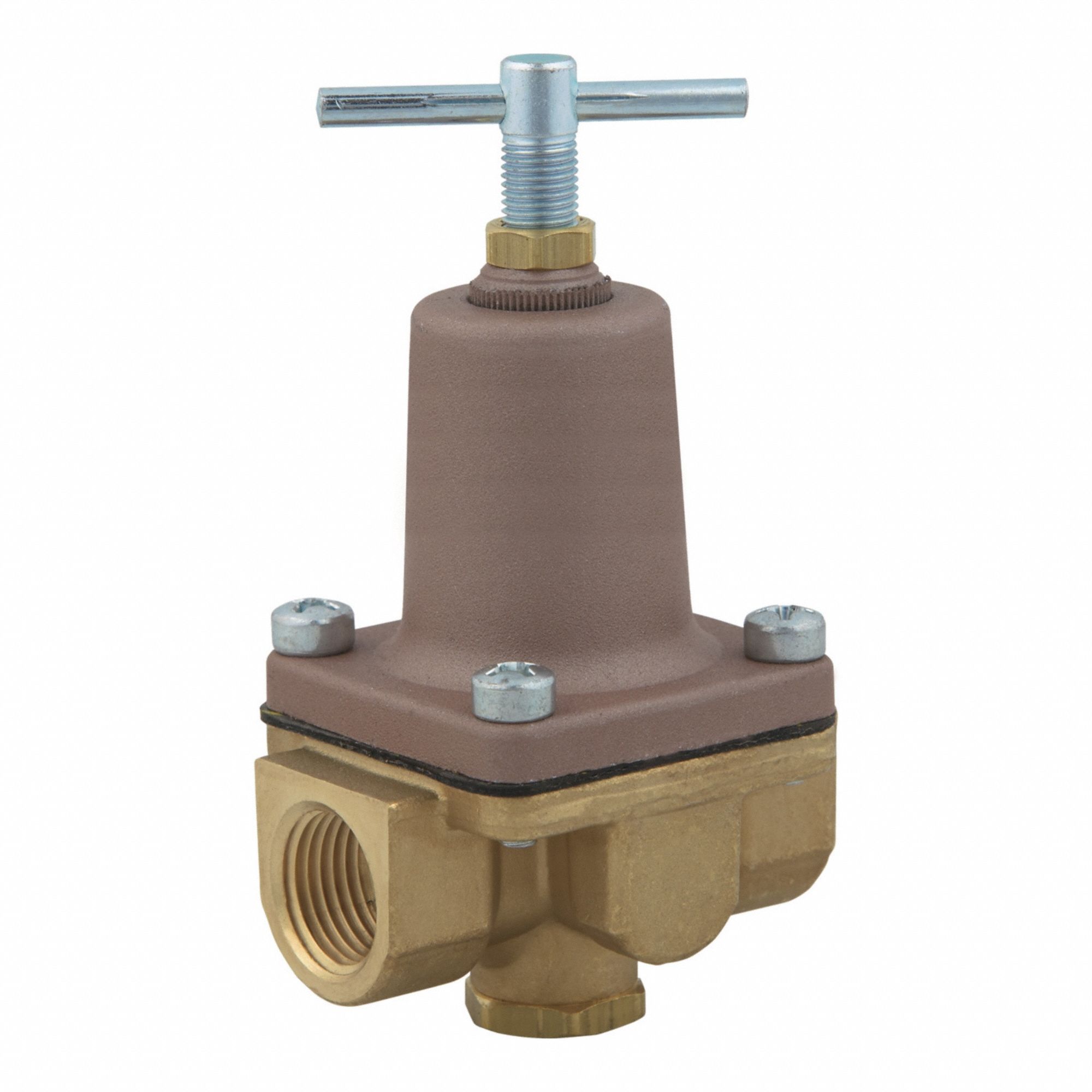 Pressure Regulator: FNPT x FNPT, 1/2 in Pipe Size, Brass, 1 psi to 25 psi, 140°F Max. Op Temp