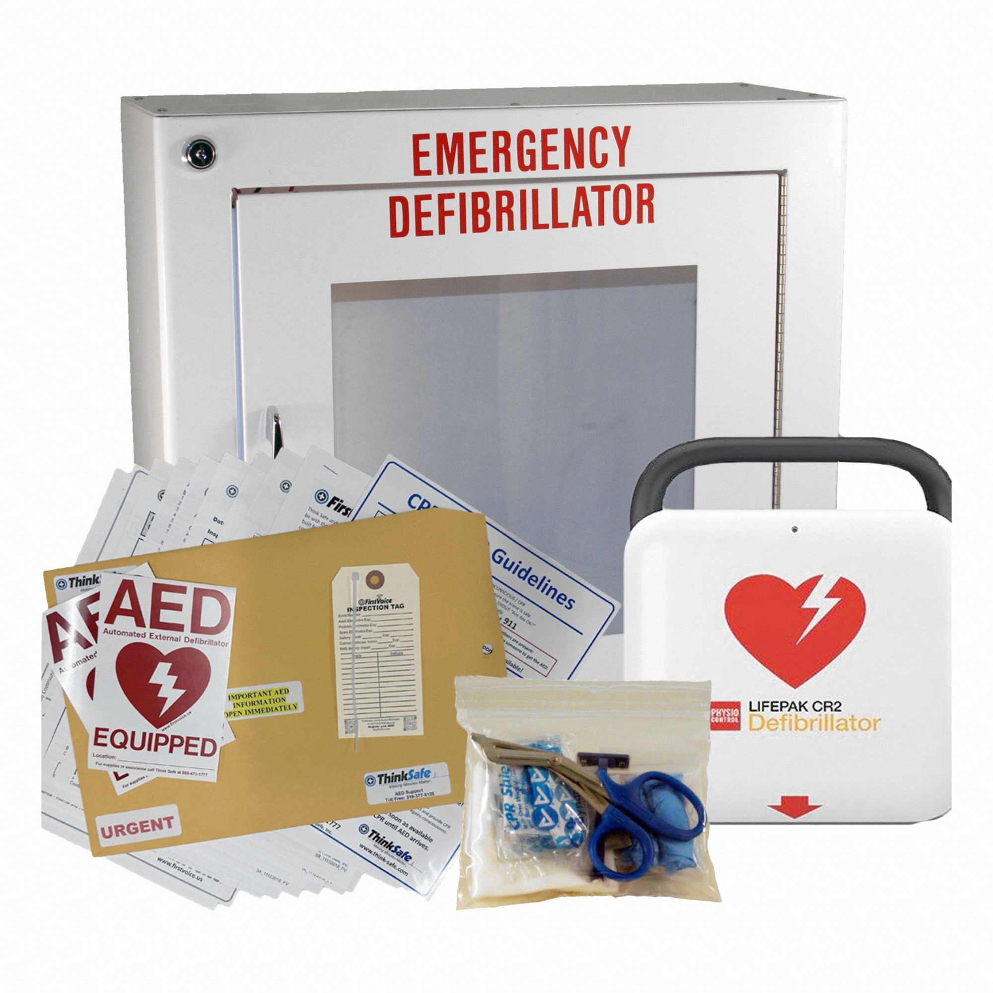 AED Value Package: LIFEPAK CR2, Soft Case, Semi-Auto Mode, Medical Direction
