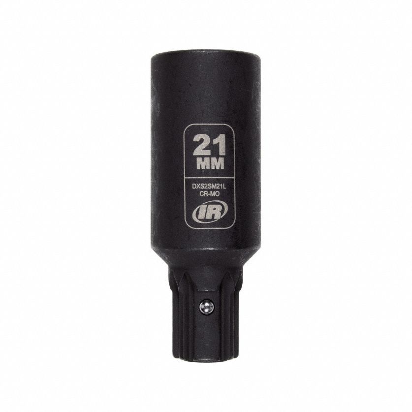 Impact Socket: Metric, 21 mm Socket Size, 6-Point, Deep, 2 61/64 in Overall Lg