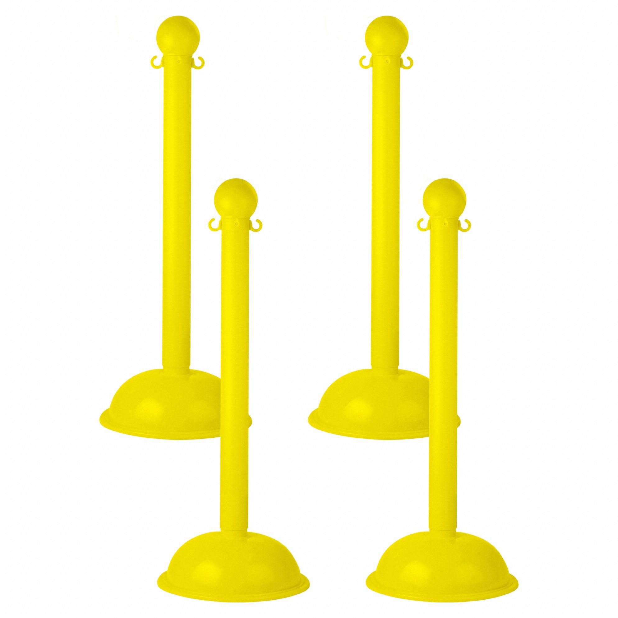STANCHION HEAVY DUTY YLW 4/PK