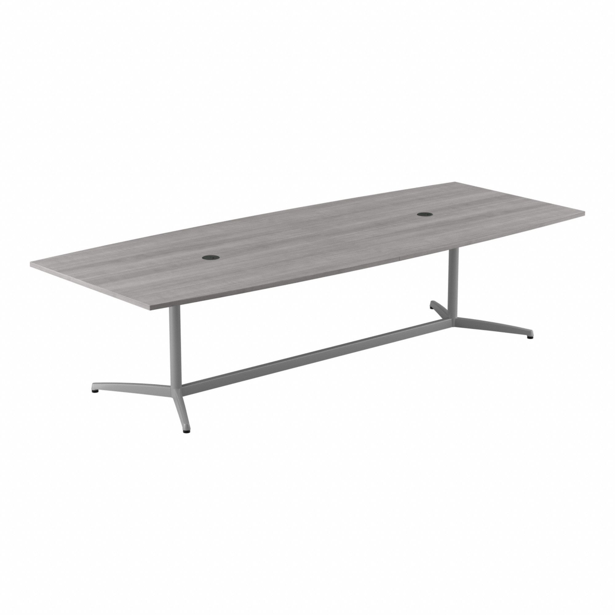 Conference Table: Boat, Laminate/Wood, Gray, 119 in Overall Lg, Gray, Gray