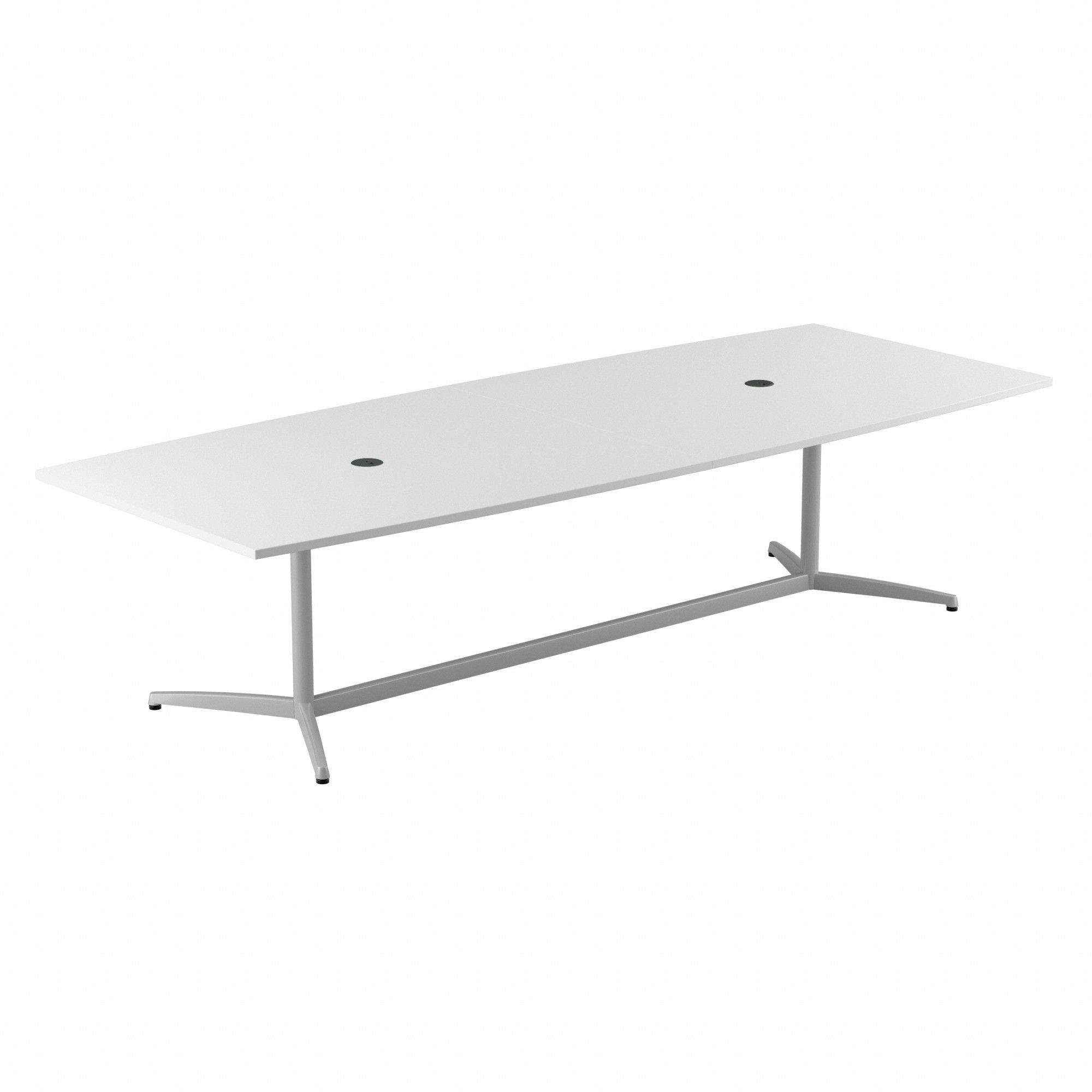 Conference Table: Boat, Laminate/Wood, White, 119 in Overall Lg, White