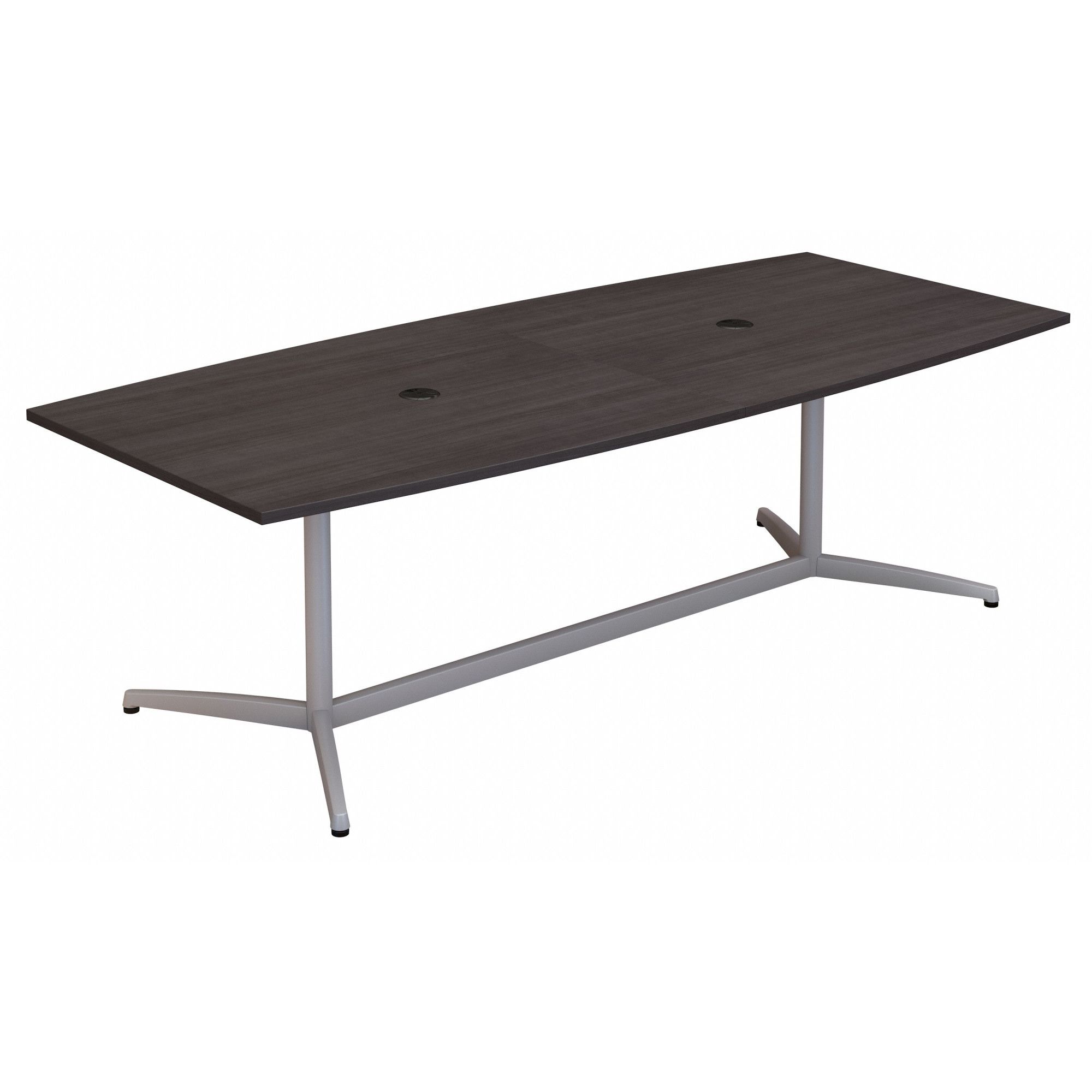 Conference Table: Boat, Laminate/Wood, Ash Gray, 95 in Overall Lg, Ash Gray