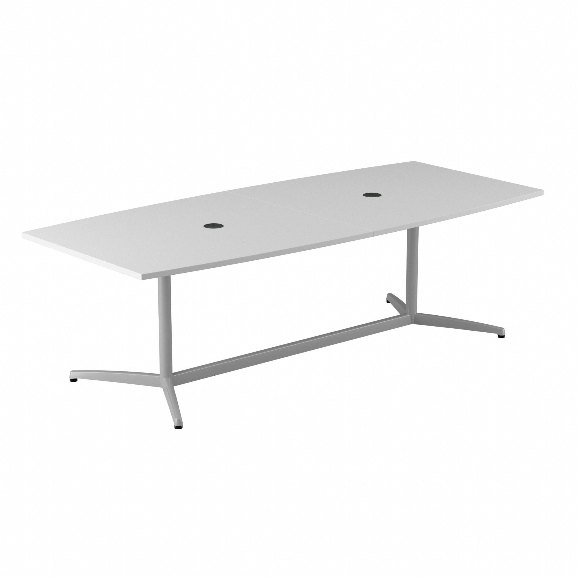 Conference Table: Boat, Laminate/Wood, White, 95 in Overall Lg, White, White