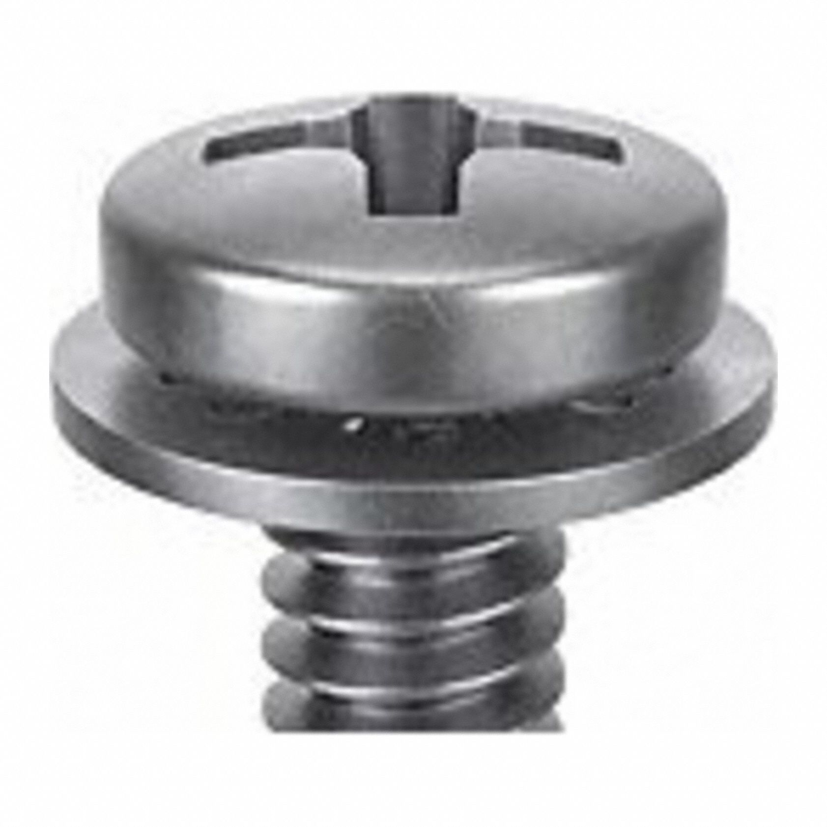 SEMS Screw: Internal Tooth, #6-32 Thread Size, 1 1/4 in Lg, Stainless Steel, Passivated, Pan, 5 PK
