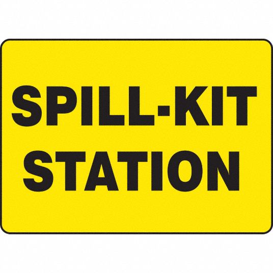 Plastic, Spill Control Sign, 14