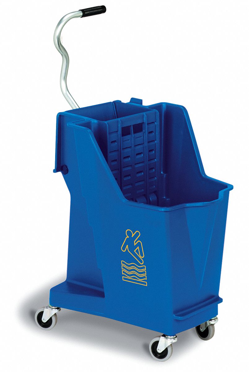 Mop Bucket and Wringer, 8-3/4 gal., Blue