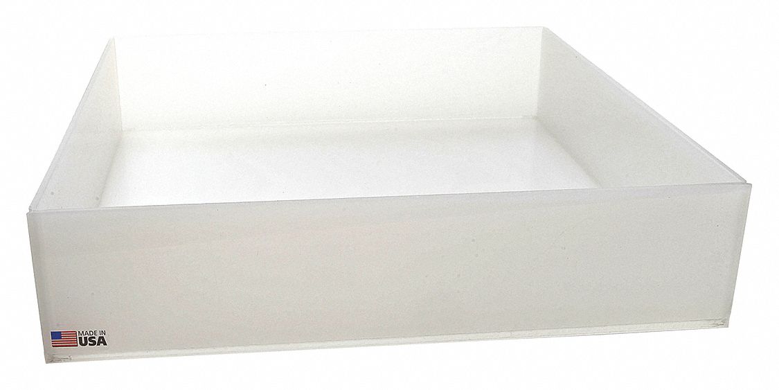 Tray: Polypropylene, 3 in Overall Ht, Rectangular, 15 in Overall Wd, 10 in Overall Lg, Non-Sterile