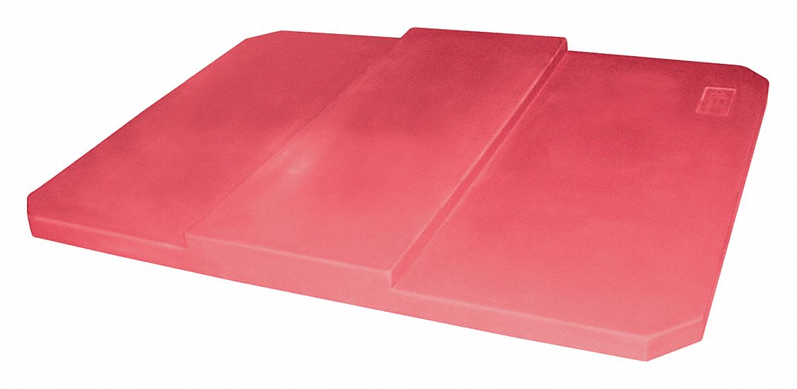 Cube Truck Lid: 12.5 cu ft Fits Truck Size (Cu.-Ft.), MDPE, Red, Resting Lid