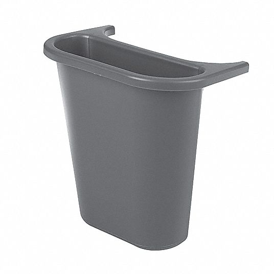 1 gal Rectangular Recycling Saddle, Plastic, Gray Grainger