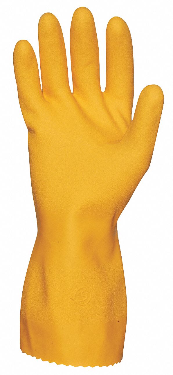 Chemical Resistant Gloves: 18 mil Glove Thick, 12 in Glove Lg, M Glove  Size, Orange, 1 PR