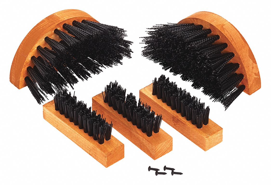 REPLACEMENT BRUSH SET, NYLON, BLACK, INCLUDES MOUNTING SCREWS, FOR UTILITY BOOT SCRAPER