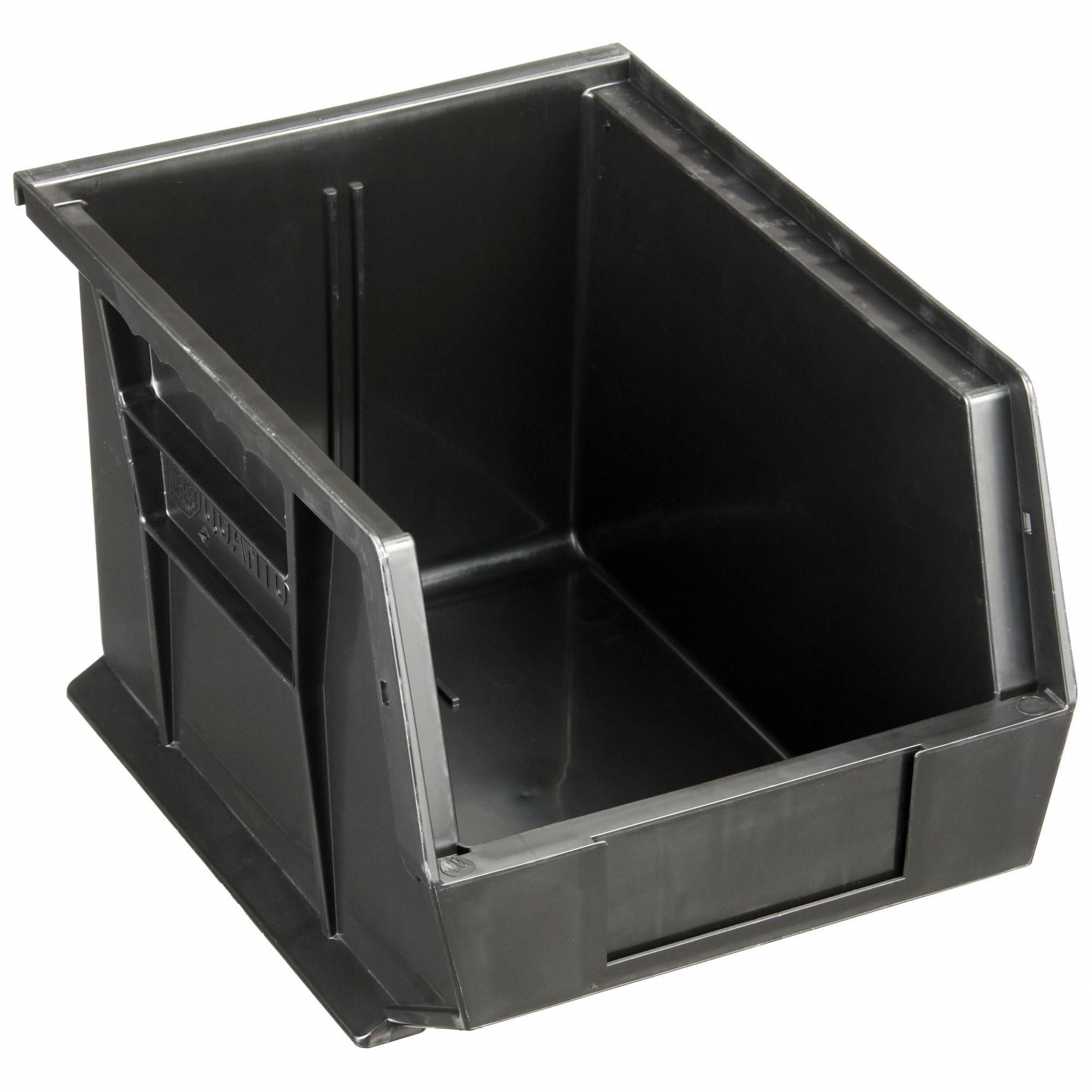 Hang and Stack Bin: 8 1/4 in x 10 3/4 in x 7 in, Black, 50 lb Load Capacity