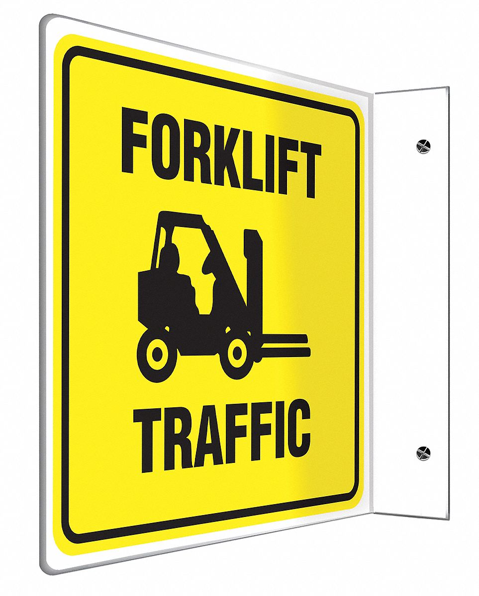 Forklift Traffic Sign,8 x 10In,BK/YEL,PS