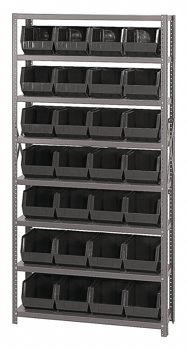 QUANTUM STORAGE SYSTEMS, 36 in x 12 in x 75 in, 1 Sided, Bin Shelving ...