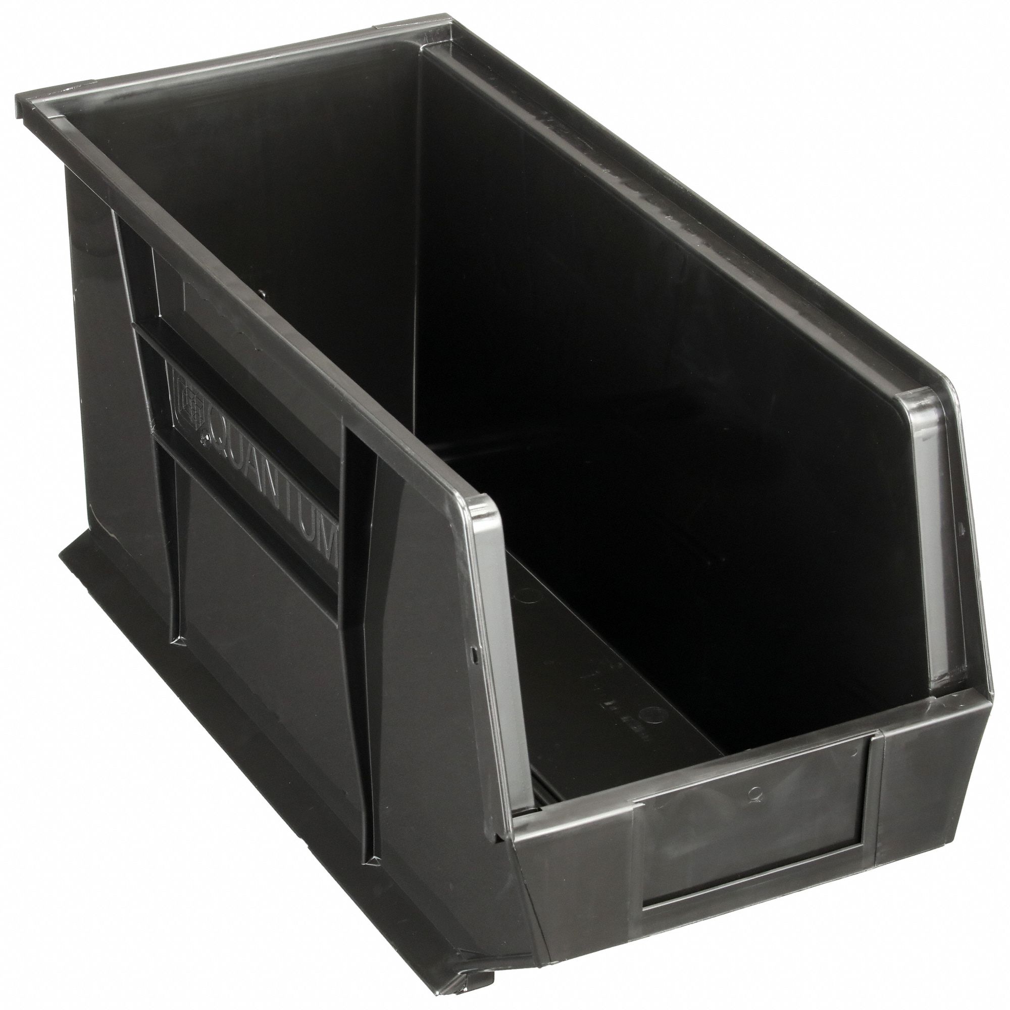 Hang and Stack Bin: 8 1/4 in x 18 in x 9 in, Black, Label Holder Included