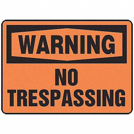 Warning Sign,10 x 14In,BK/ORN,AL,ENG