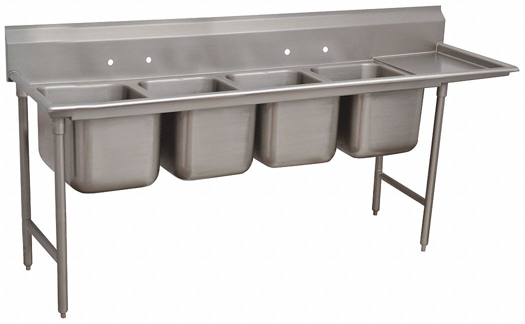 Scullery Sink: 4 Bowls, 42 in Overall Ht, 101 in Overall Lg, 27 in Overall Wd