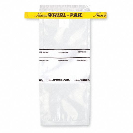 NASCO Sampling Bag, 7 1/4 in Length, 3 in Width, 4 oz Capacity, 21/4