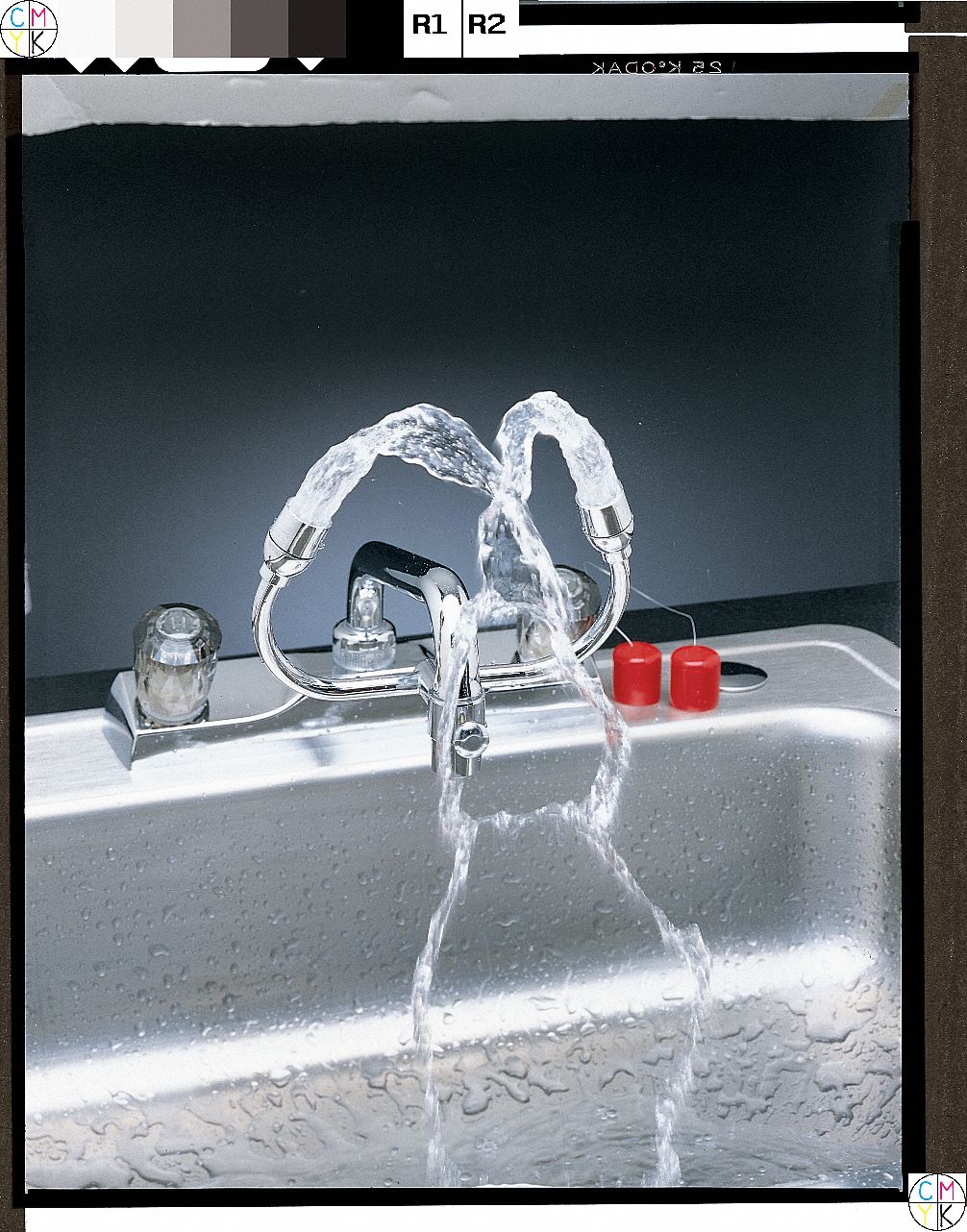 Eye/Face Wash, Faucet Mount, 8 W, 2-1/2 D