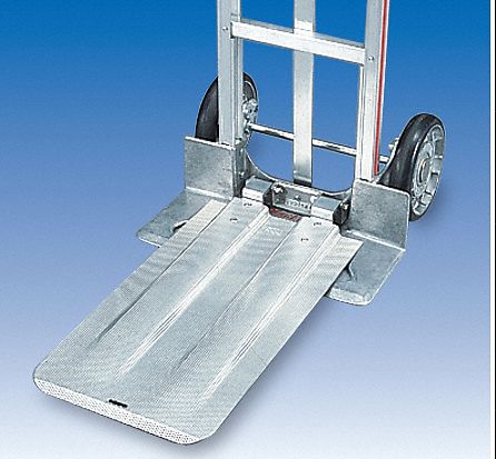 HAND TRUCK FOLDING NOSE PLATE EXTENSION, 1½ IN OVERALL H, 300 LB LOAD CAPACITY, BEVELED