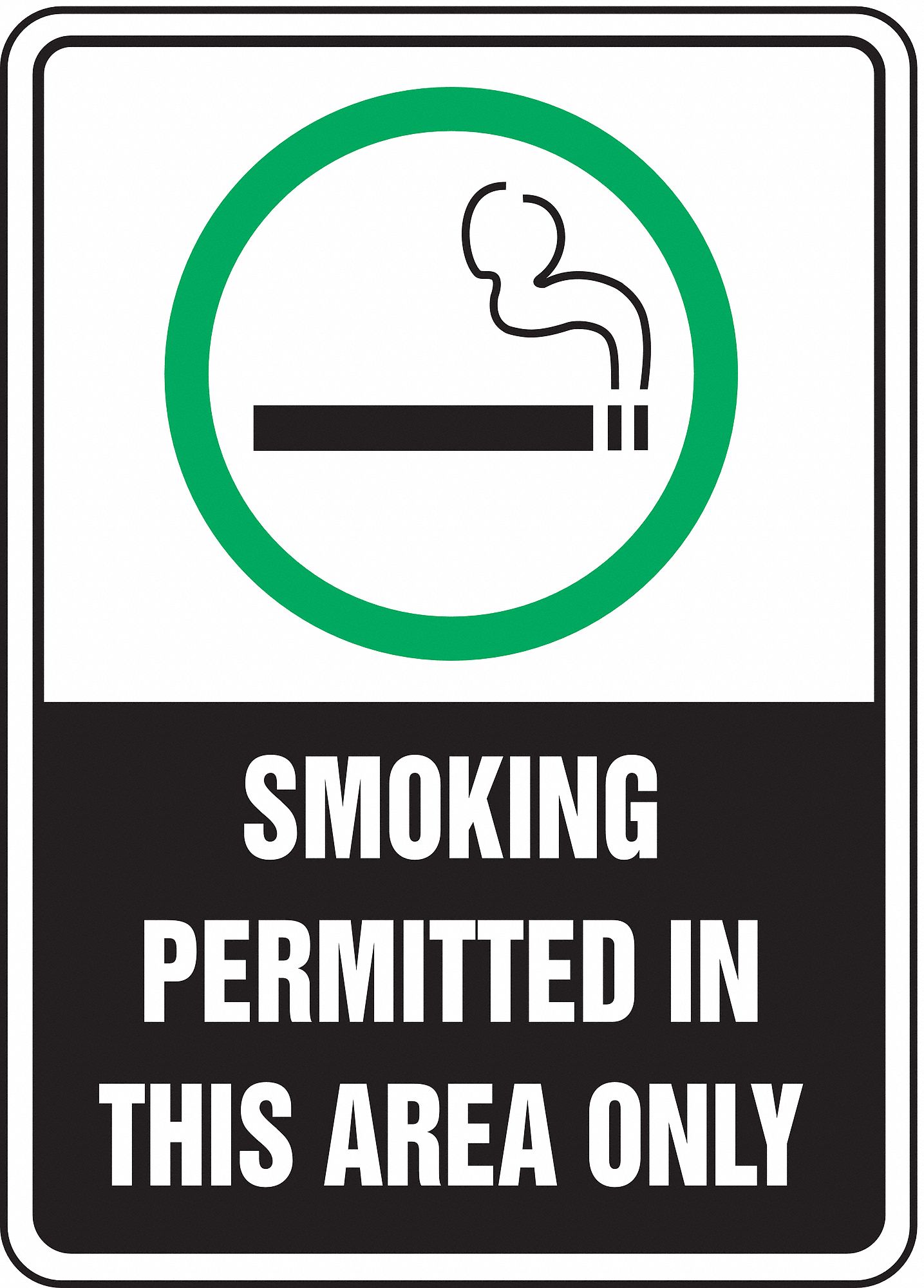 SAFETY SIGN SMOKING PERMITTED PLA