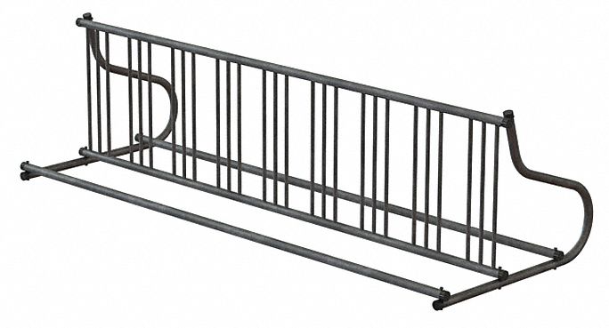 BIKE RACK,2-SIDED,18-BIKE,110 IN.,SILVER