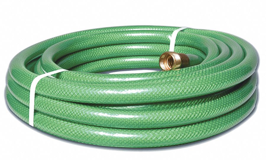 ULTRATECH Water Hose PVC, Green, 160°F, 25 ft Hose Lg 9CL591782