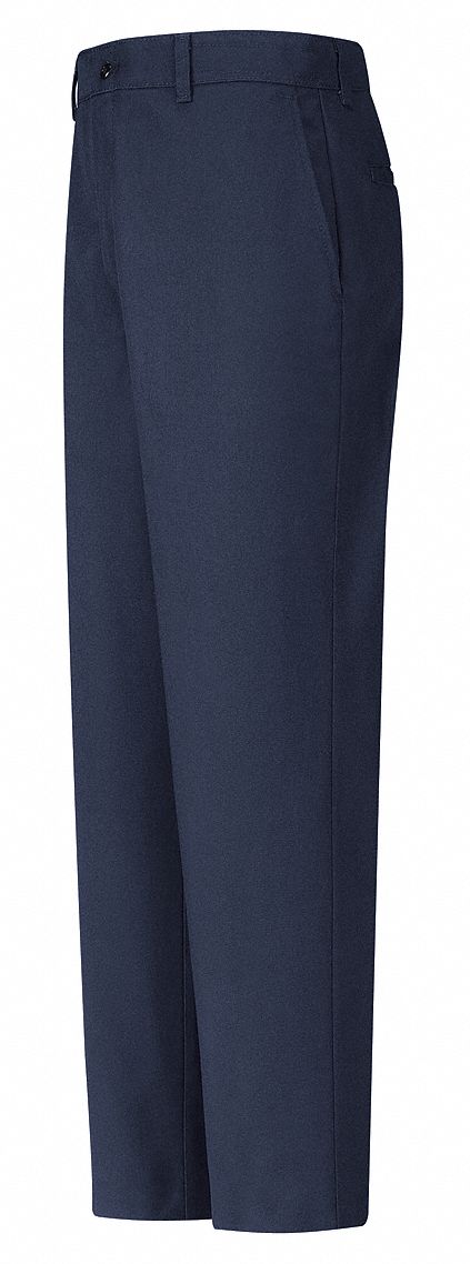 Industrial Work Pants: Men's, Industrial Pants, ( 29 in x 32 in ), Navy, Cotton/Polyester