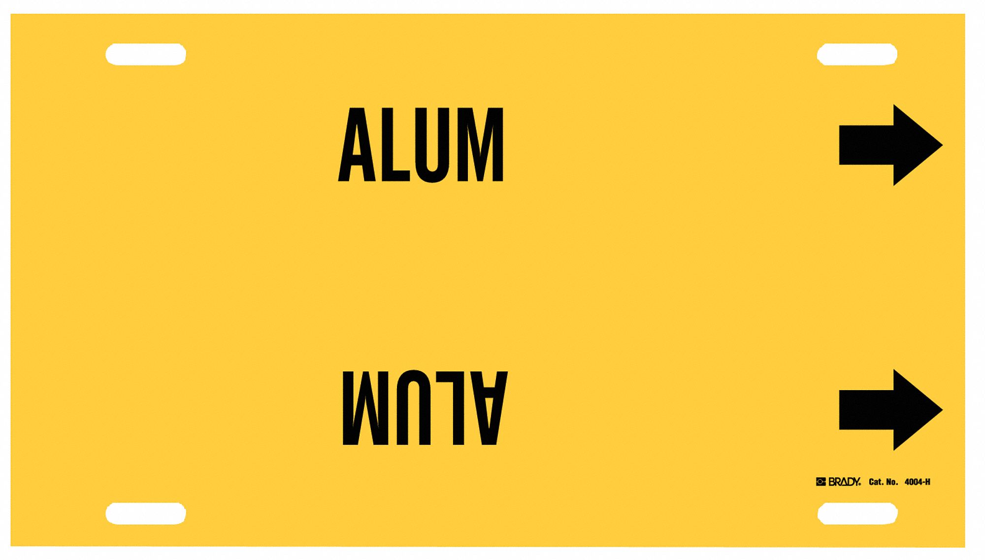 Pipe Marker: Alum, Yellow, Black, Fits 10 to 15 in Pipe O.D., 1 Pipe Markers, With Arrows