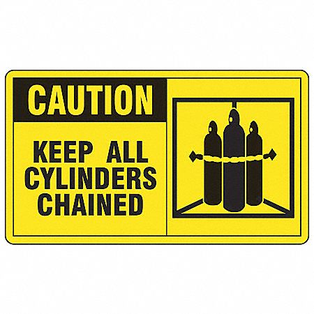 Caution Sign,7 x 10In,BK/YEL,AL,ENG,SCTY