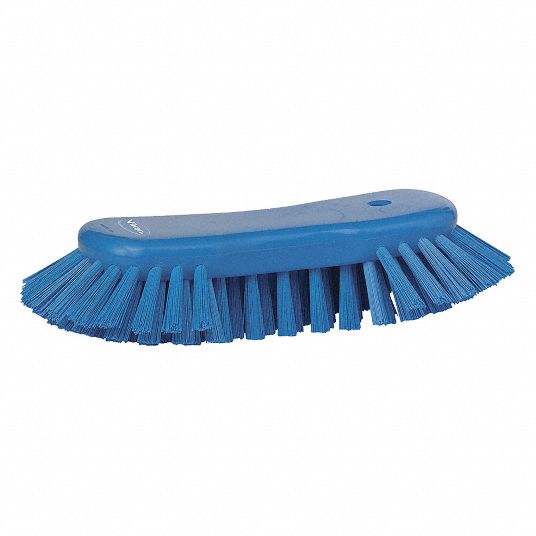 Vikan | Narrow Head Long Handle Stiff Cleaning Brush Blue