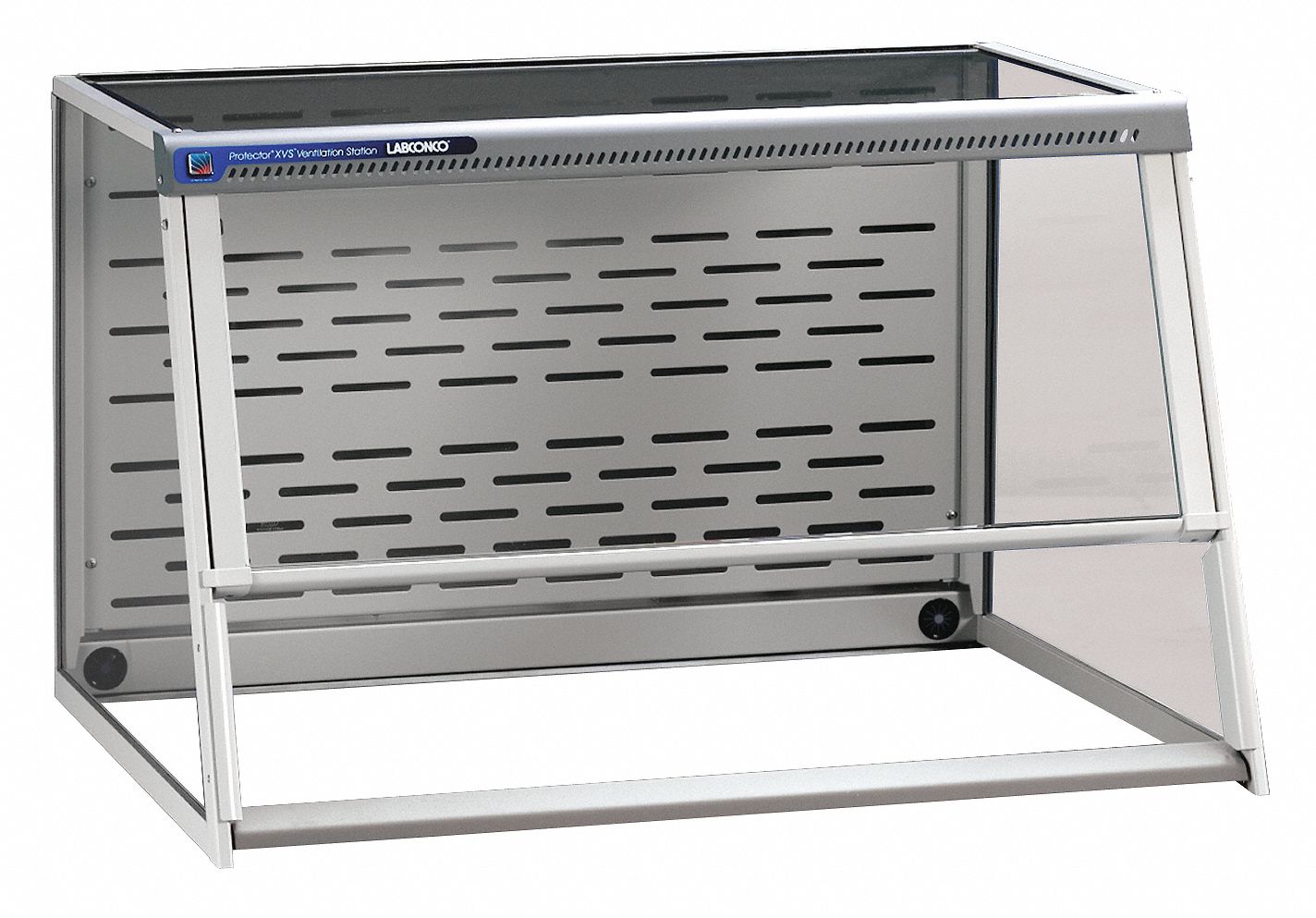 Demonstration Hood: 33 5/8 in Overall Wd, Base/Stand Included No (Required), Gray/White