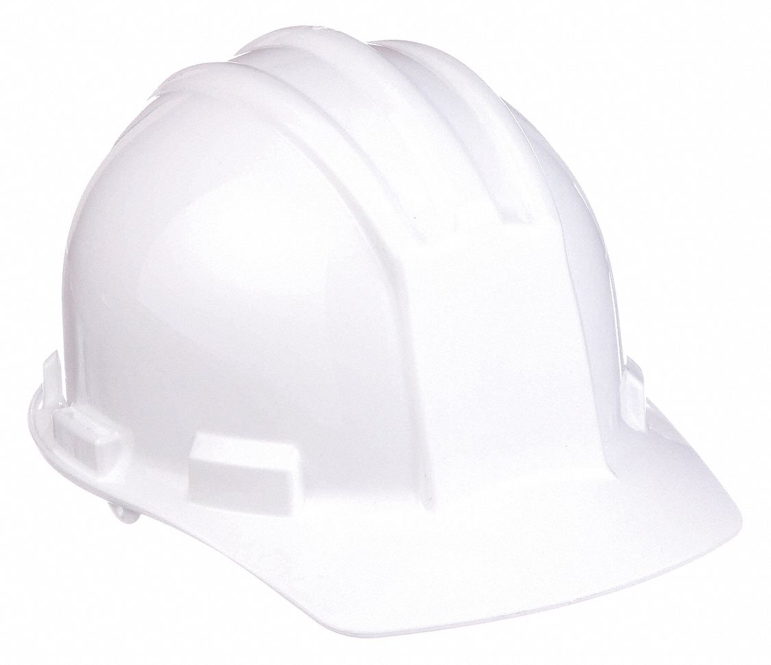 HARD HAT, CSA Z94.1-2015, TYPE 1, CLASS E/G, HDPE, 4-PT PINLOCK, FRONT BRIM, WHITE