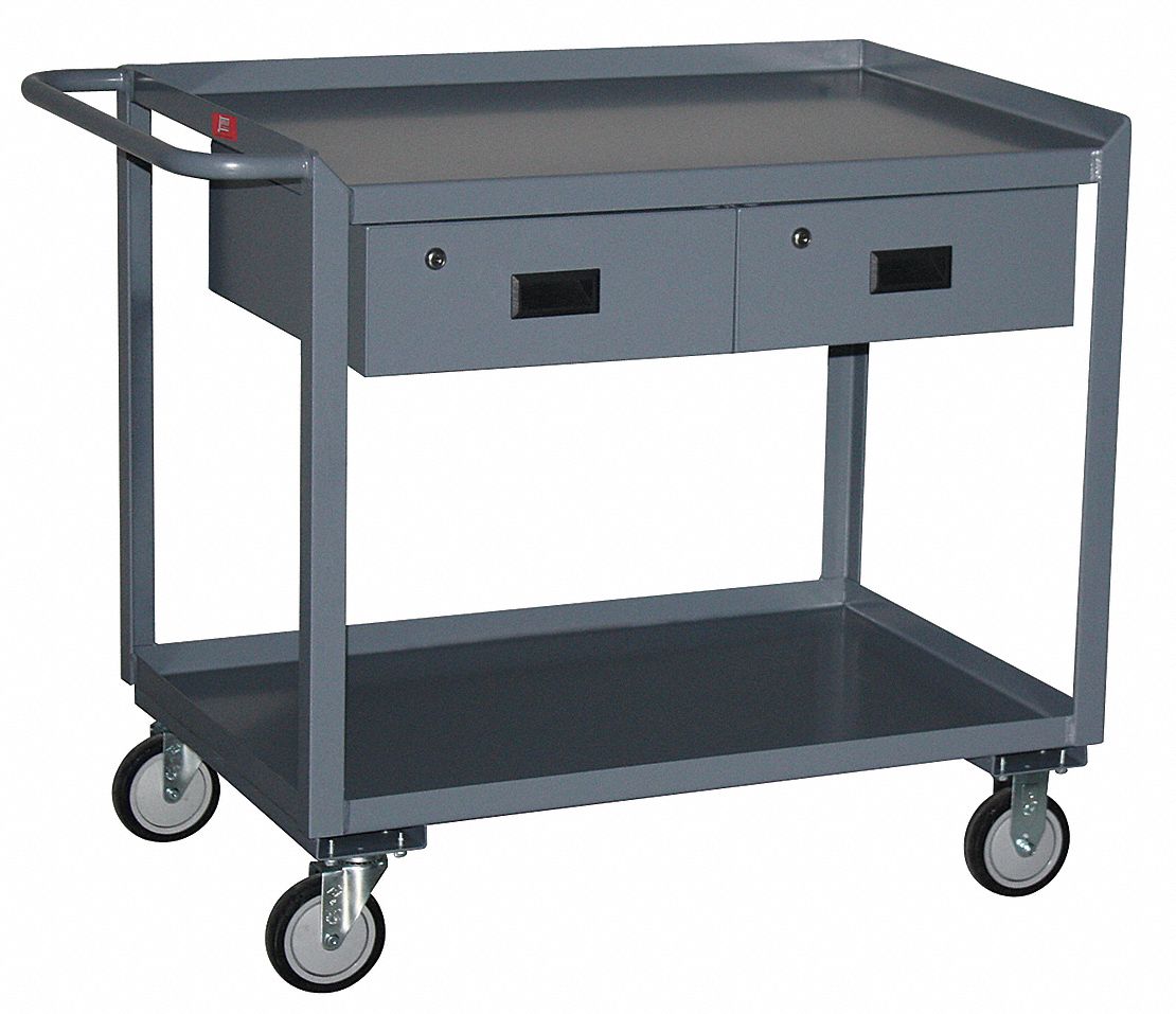 General Purpose Steel Mobile Workstation: 1, 200 lb Load Capacity, 48 in x 24 in, Polyurethane