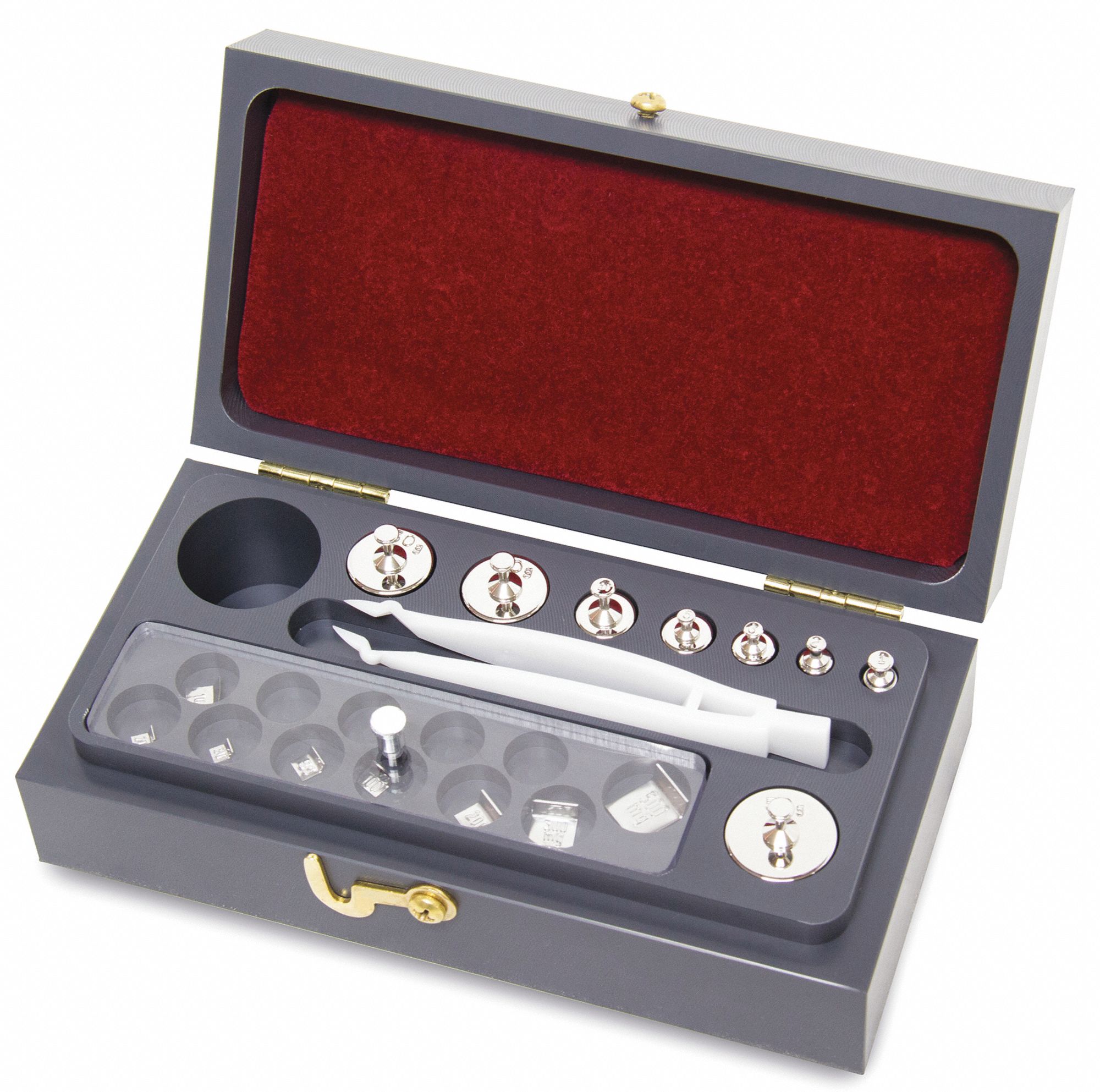 Calibration Weight Kit: 1, Non-Accredited, Stainless Steel, Metric