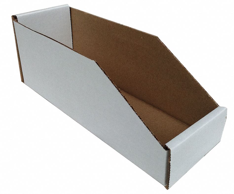 9P484 - Corrugated Shelf Bin 10 in W 12 in D - Only Shipped in Quantities of 50