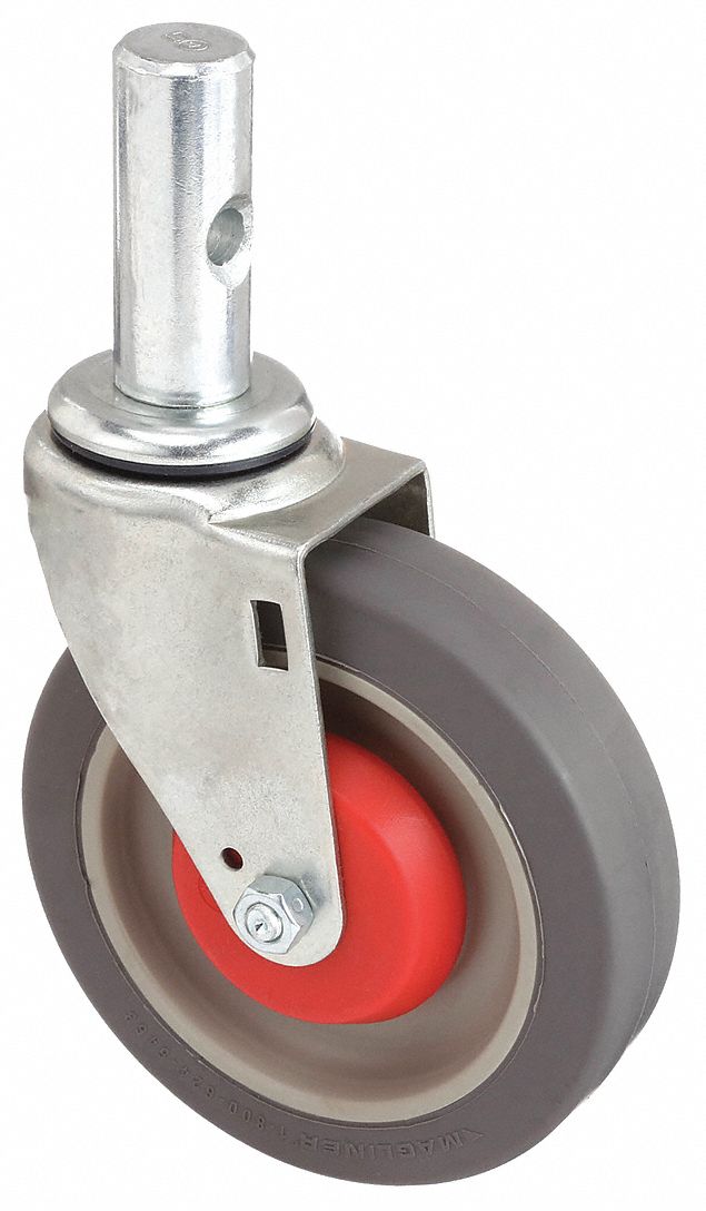 WHEEL, 250 LB LOAD CAPACITY, POLYURETHANE, 5 IN WHEEL DIAMETER, SILVER, 131020