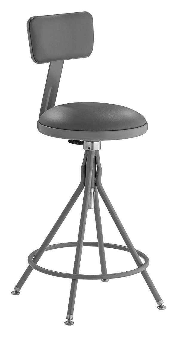 NATIONAL PUBLIC SEATING Round Stool with 24 in to 28 in Seat Height