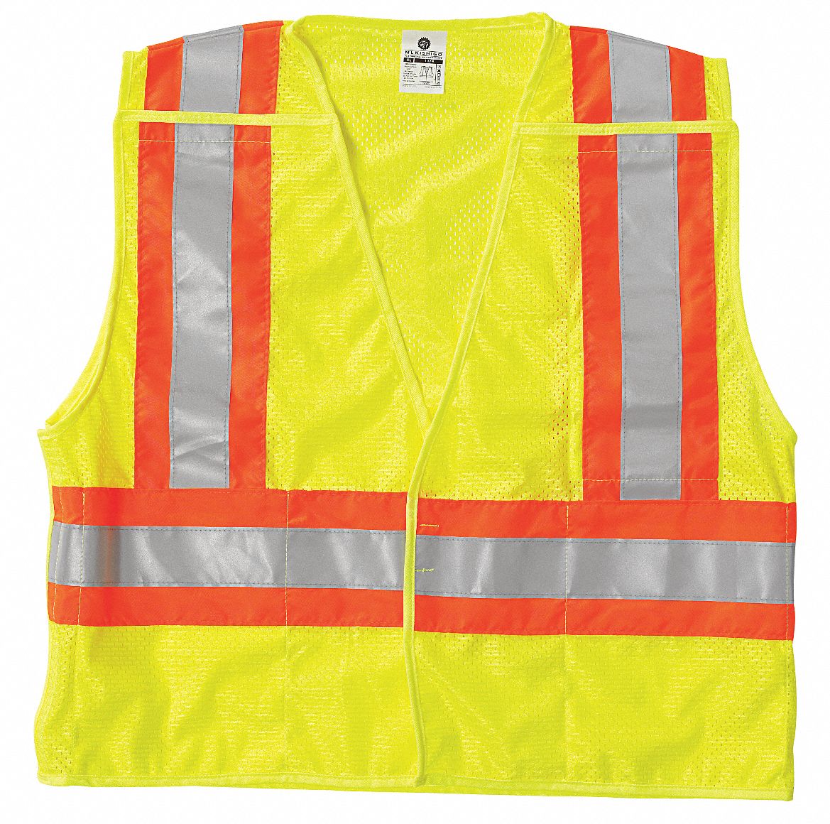 10 PACK NEON YELLOW SAFETY TRAFFIC VEST W// REFLECTIVE STRIPS SIZE 3XL