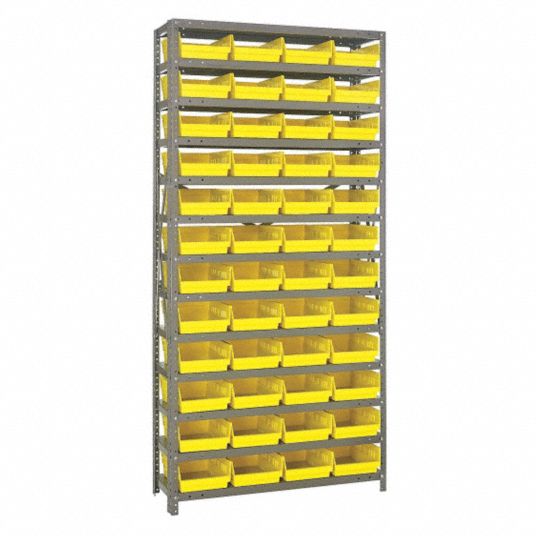 QUANTUM STORAGE SYSTEMS 1839-103 Shelf Bin Shelving System Type, Yellow  Color, Steel/Plastic Material Storage Bin