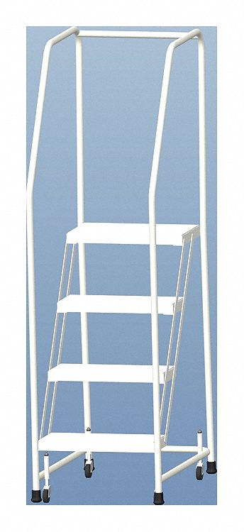 Rolling Ladder, Aluminum, 38 In.H