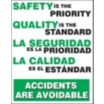 Safety is the Priority Quality Is The Standard Posters